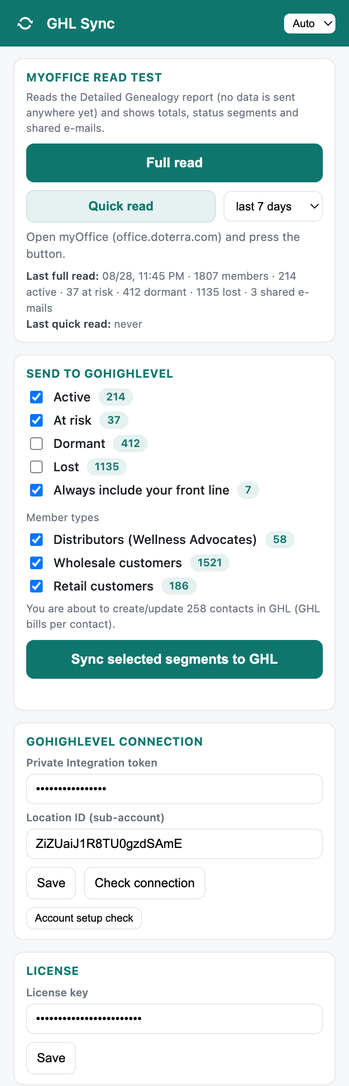 Segments and counts